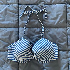 Aerie “Brooke” Sparkle Striped Bikini Top